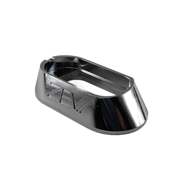 EMBUDO GRANDE ALUMINIO GLOCK LETRAS ZEV LISO CROO Embudo aluminio copa grande diseño ramas labrado con letras ZEV para Glock 17, 19, 34, 45, 22, 23, 24, 35 (9mm, .40 o .357 Sig) (Gen 3, 4 o 5)