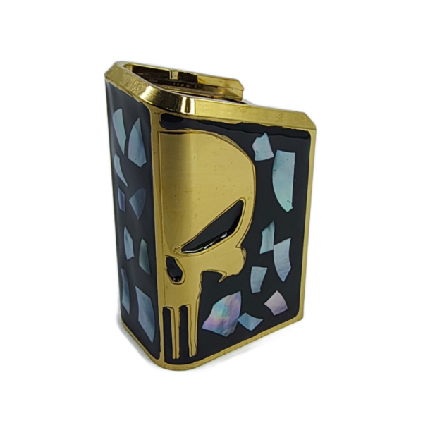 Extención +10 aluminio Imagen de Punisher Media Cara 3D decorado con resinas, para Glock 17/15 RD, 9mm/.40