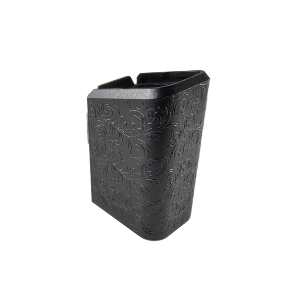 PLUS 10 GLOCK 17 LABRADO RAMAS NEGRO Extención +10 aluminio labrado Glock 17/15 RD, 9mm/.40
