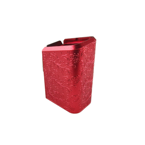 PLUS 10 GLOCK 17 LABRADO RAMAS ROJO Extención +10 aluminio labrado Glock 17/15 RD, 9mm/.40
