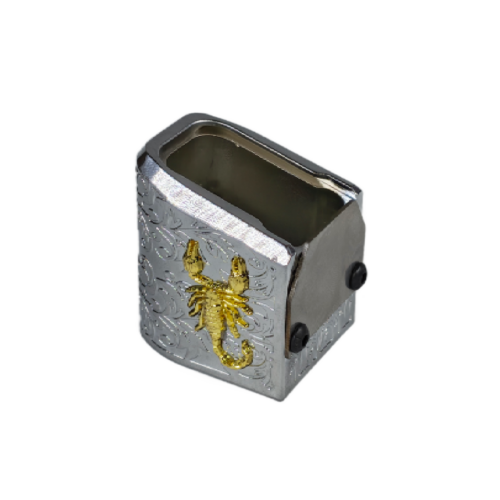 Extención +5 aluminio universal para tolvas de metal doble fila, diseño escorpion 3D y ramas labradas