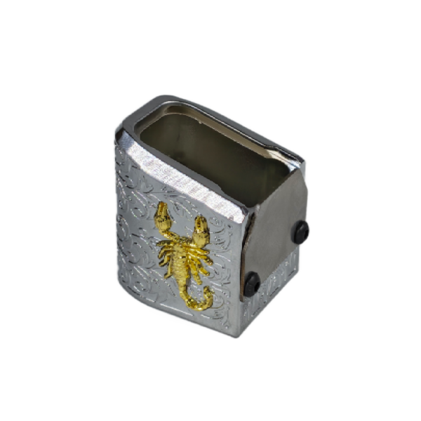 Extención +5 aluminio universal para tolvas de metal doble fila, diseño escorpion 3D y ramas labradas